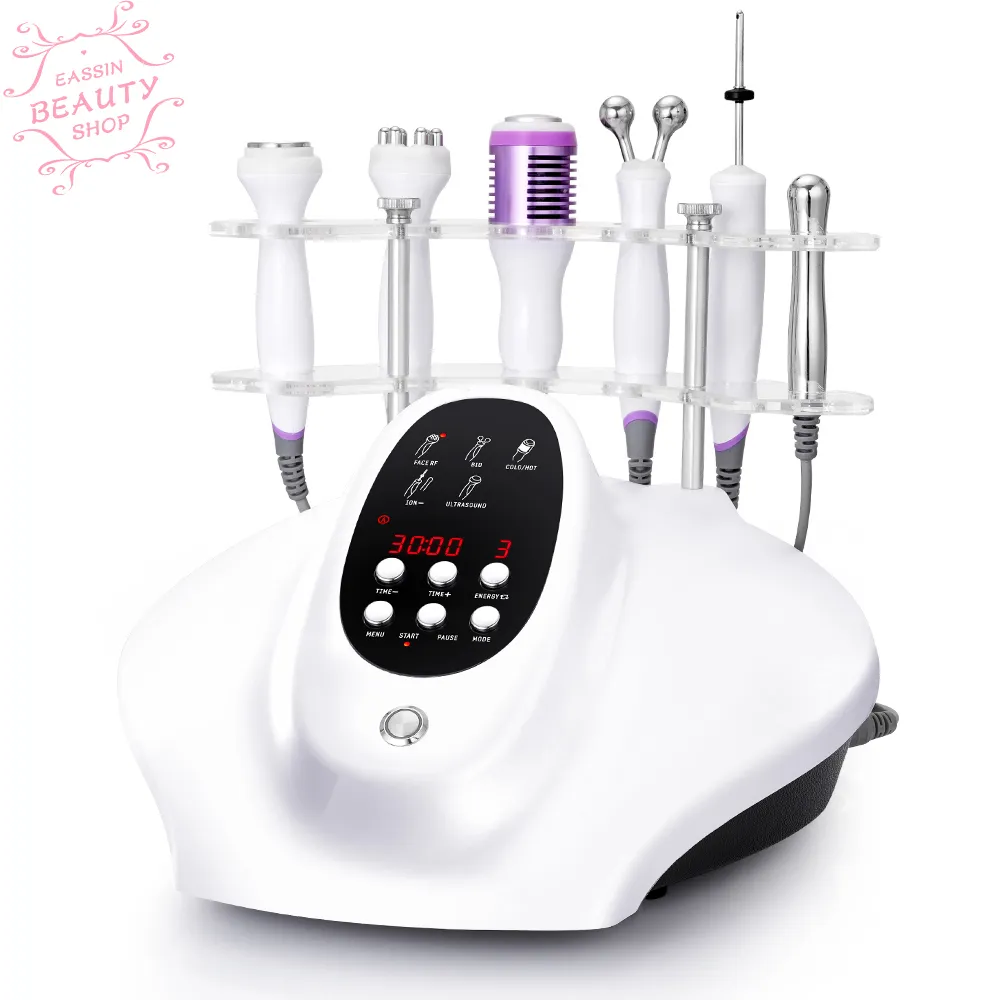 Ultrasonic 5IN1 Facial Skin Lifting Ultrasound RF Bio Hot&Cold Hammer Microcurrent Machine