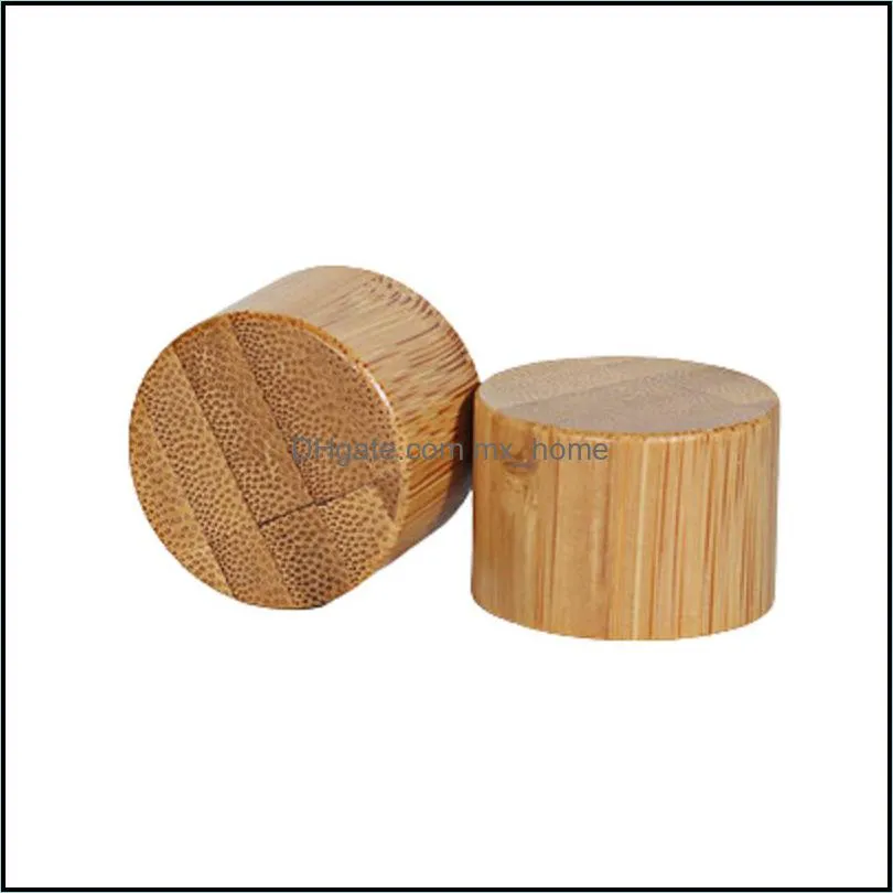 Storage Bottles & Jars 100ML 120ML 150ML Empty Plastic Frosted Flat Shoulder Bottle Bamboo Wooden Cover Portable Cosmetic Packaging