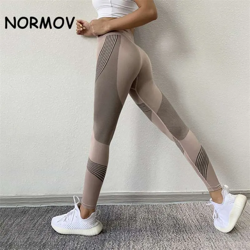 NORMOV Seamless High Waist Running High Waisted Gym Leggings For Women  Stretchy, Breathable, And Stitching Free Fitness Pants 210928 From Lu02,  $9.73