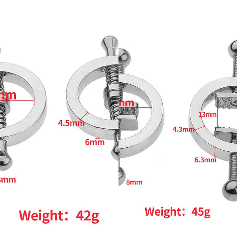 NXY SEXポンプおもちゃ1ペア拘束ステンレス鋼乳房クランプ刺激ボンデージ前戯飛行体Flirting SM 1221