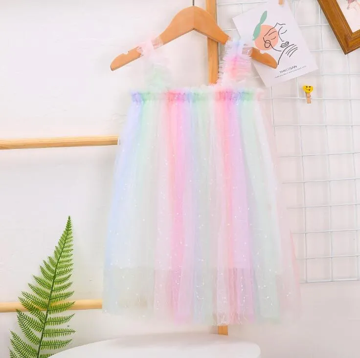 Girls Tulle Suspender Skirts Tutu Summer Princess Dresses Kids Designer Clothes Ins Ball Gown A-line Dress Dance Party Elegant Dress YL313
