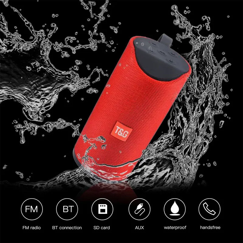High Sound Quality T&G TG113 Mini Speaker Bluetooth Portable Speakers Wireless TF Card and USB Disk Waterproof Loudspeaker
