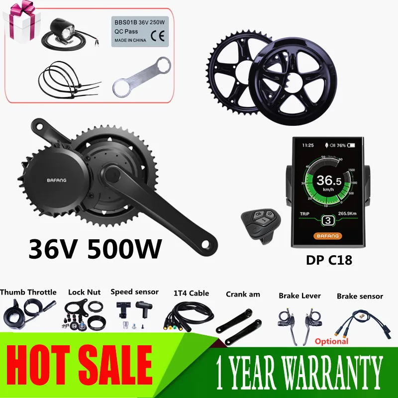 36v 500w BAFANG 8FUN BBS02 BBS02B MID DRIVE MOTOR MOTOR ELÉTRICO BICICLETA E BICICLETA GERADADA BICICLETA KIT DE CONVERSÃO