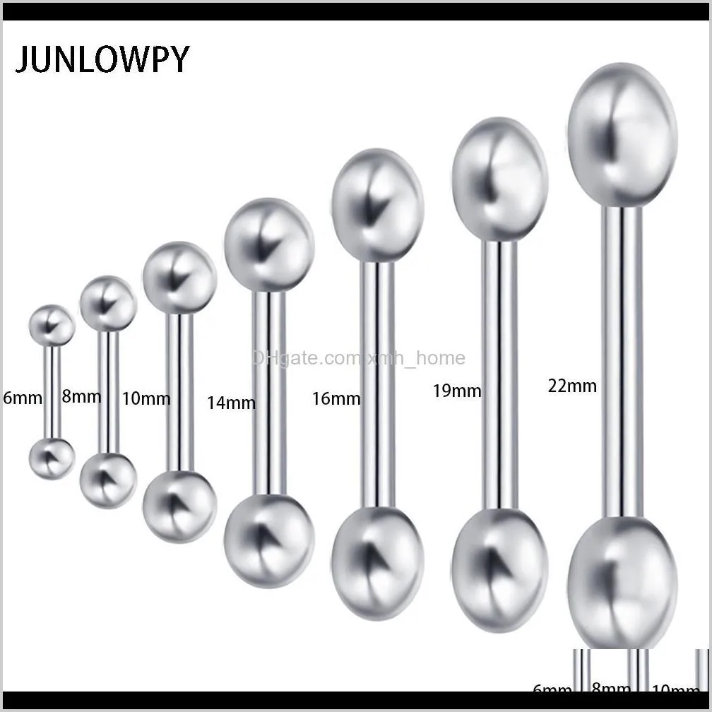 舌バーベルリングステンレススチールロットミックスサイズボディピアスジュエリーリングファッション224W