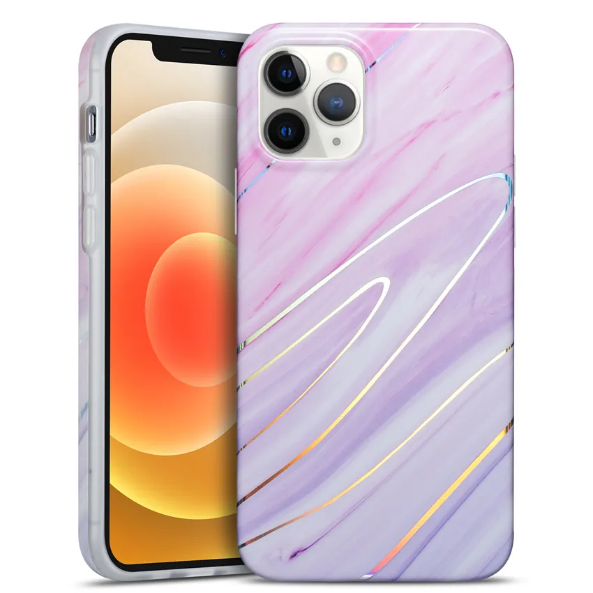 Yeni Mat Lazer Kılıfları iPhone 12 Mini 11 Pro XS Max XR Samsung S21 Ultra A12 A72 A52 Galvanik IMD Desen Telefon Kapak