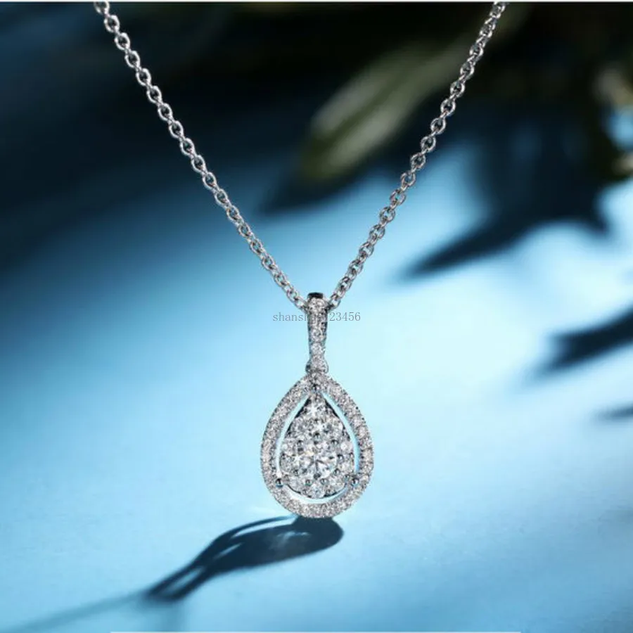 Waterdruppel diamant ketting kubieke zirkonia kettingen bruiloft kettingen vrouwen mode sieraden wil en zandcadeau