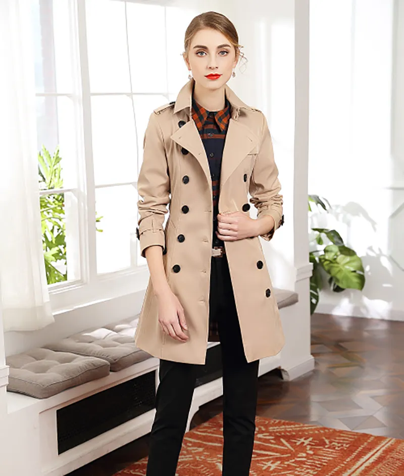 Design Women's Trench Coats Long classic Windbreaker Waterproof British English style autumn Winter Luxury clothes Woman Styles clothes