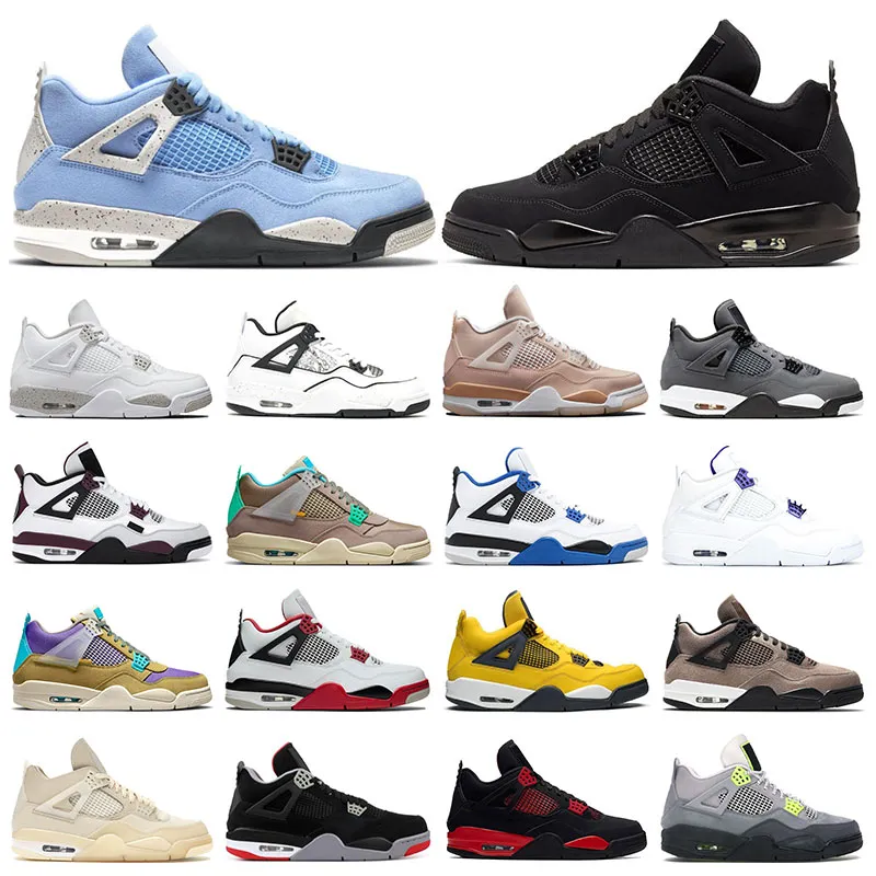 jumpman 4 mens sneakers basketball shoes 4s White Oreo University Blue black cat Fire red Taupe Haze Purple Metallic cement DIY womens sports trainers