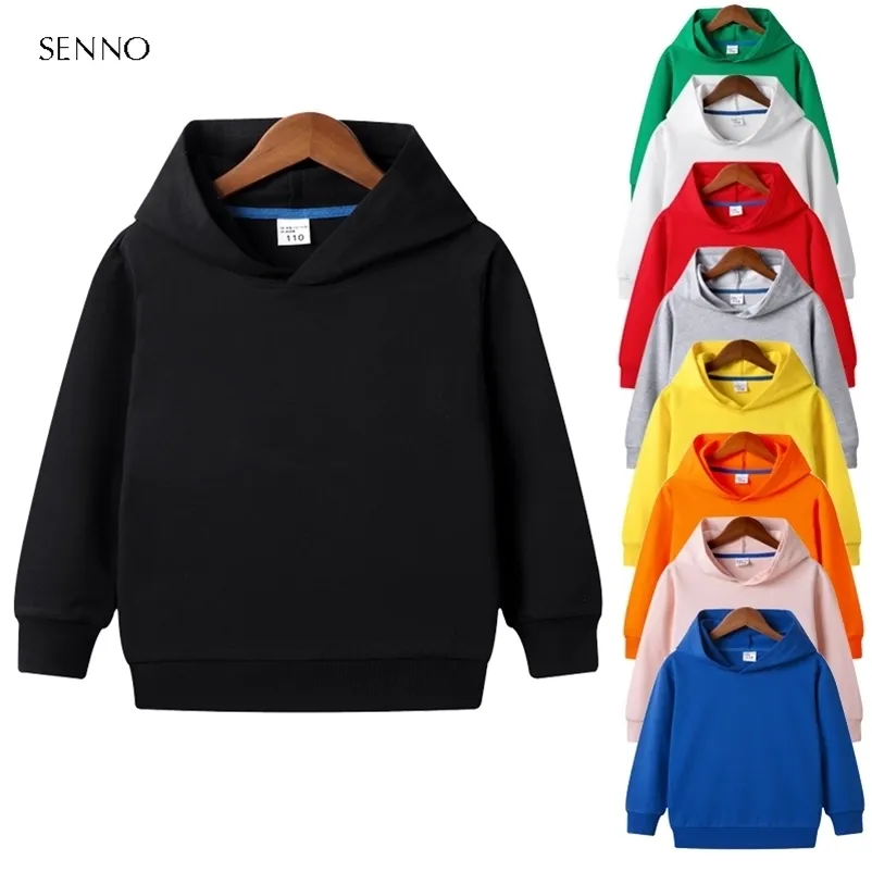 9 Colors Autumn Early Winter Coat Toddler Baby Kids Boys Girls Clothes Hooded Solid Plain Hoodie Sweatshirt Tops 220112