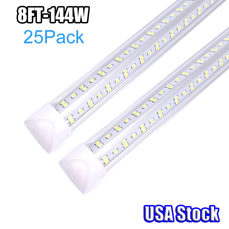 Tubolare LED T8 integrato, 6500K (bianco super luminoso), luci per negozi di utilità 8 piedi 96 pollici 72 W 100 W 144 W, soffitto e sottopensile