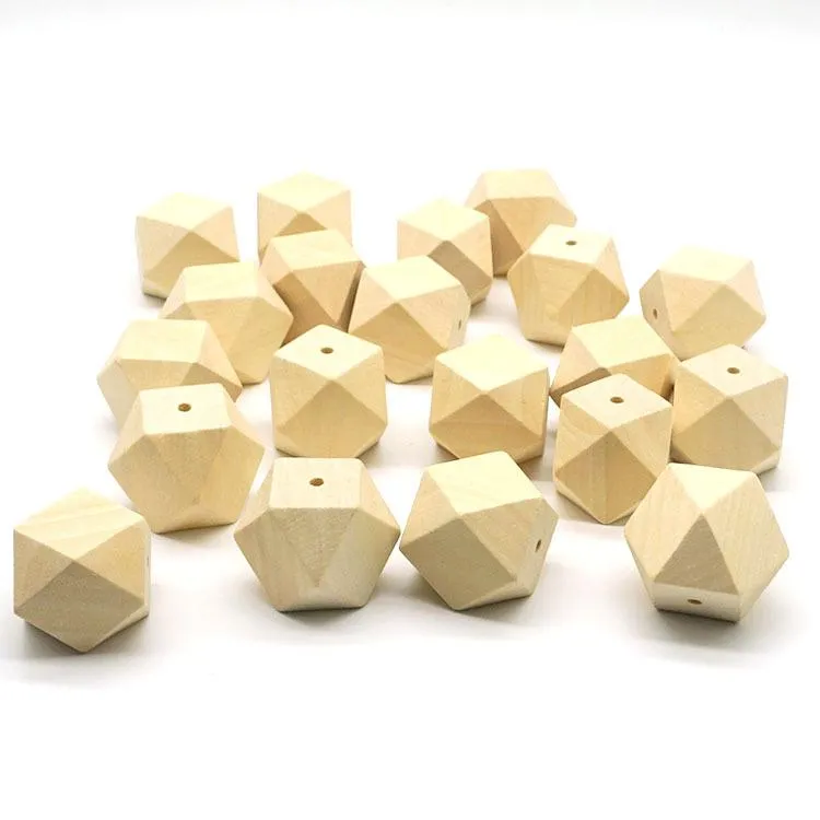 2021 hout spacer kralen natuurlijke onvoltooide geometrische sieraden DIY houten ketting maken van bevindingen 100pcs / lot 10-20mm