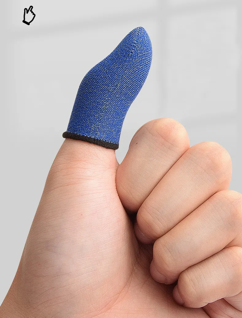 Mobile Touch Screen Empfindliche Fingerspitzen-handschuhe Schießen Ziel Joysticks Tipps Spielen Spiele Silber faser Finger Ärmel 100 Paare/los