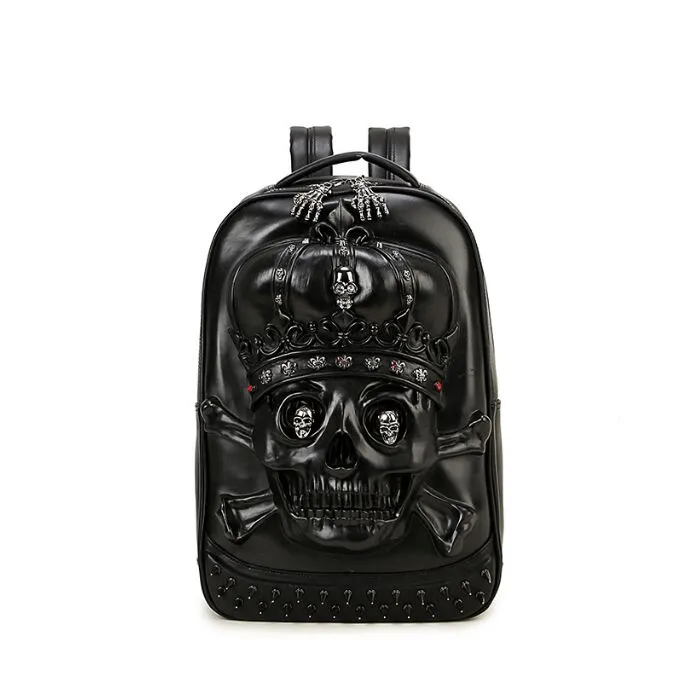 Mens 3D Embossed Crown Skull Backpack Cool Rock... From Fc004, $68.53 |  DHgate.Com