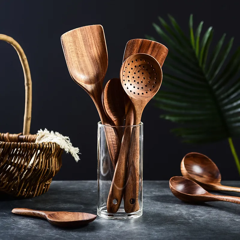 Natural Teak Wood Cooking Utensils