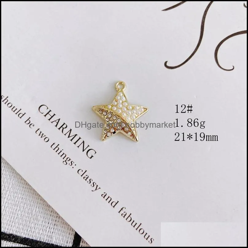 Charms DIY Jewelry Accessories Exquisite All-match Alloy Micro-inlaid Zircon Pearl Pendant Materials