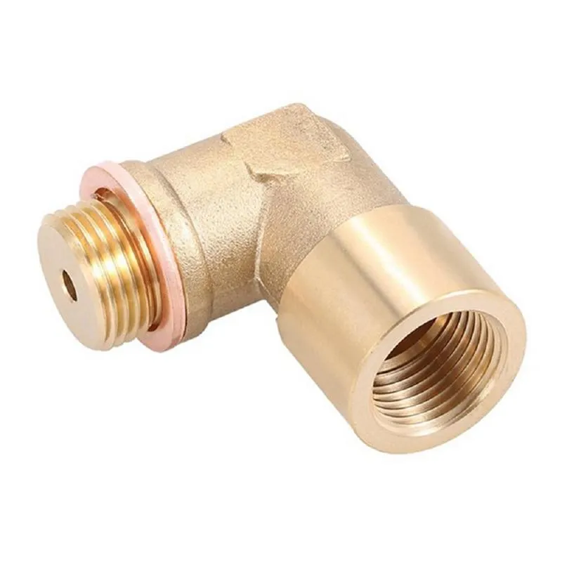 Bathroom Sink Faucets M18X1.5 Universal Oxygen Sensor Extender 90 Degree 02 Bung Extension Catalytic Converter O2 Spacer