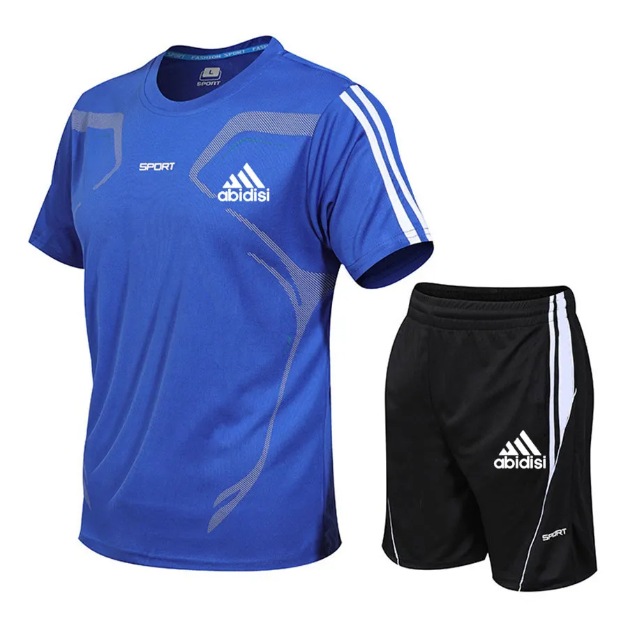 Hardloopsets voor heren Sportbasketbalkit voor jongeren Fitnesskleding T-shirts + ademende shorts Sneldrogend gymsportpak