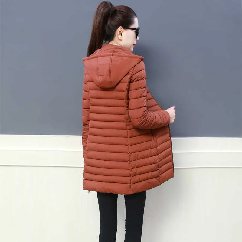 Autumn Winter Jacket Women Parka Fashion Thin Hooded Warm Coat Cotton Padded Jacket Plus Size Slim Ladies Outerwear 6XL 211007 From 25 46 DHgate