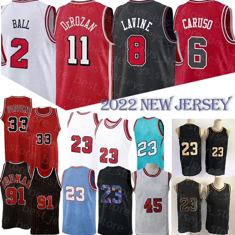 Lonzo 2 Ball DeMar 11 DeRozan Basketball Jerseys 23 Zach 8 LaVine Jersey Alex 6 Caruso 45 Mens T-shirt 75th Anniversary Scottie 33 Pippen Dennis 91 Rodman 2022 new jersey