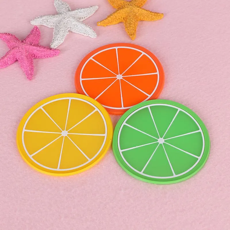 Cup Mat Pad Coaster Fruit Shape Silicone Cup Pad Slip Insulation Pad Hot Drink Mats yq01879