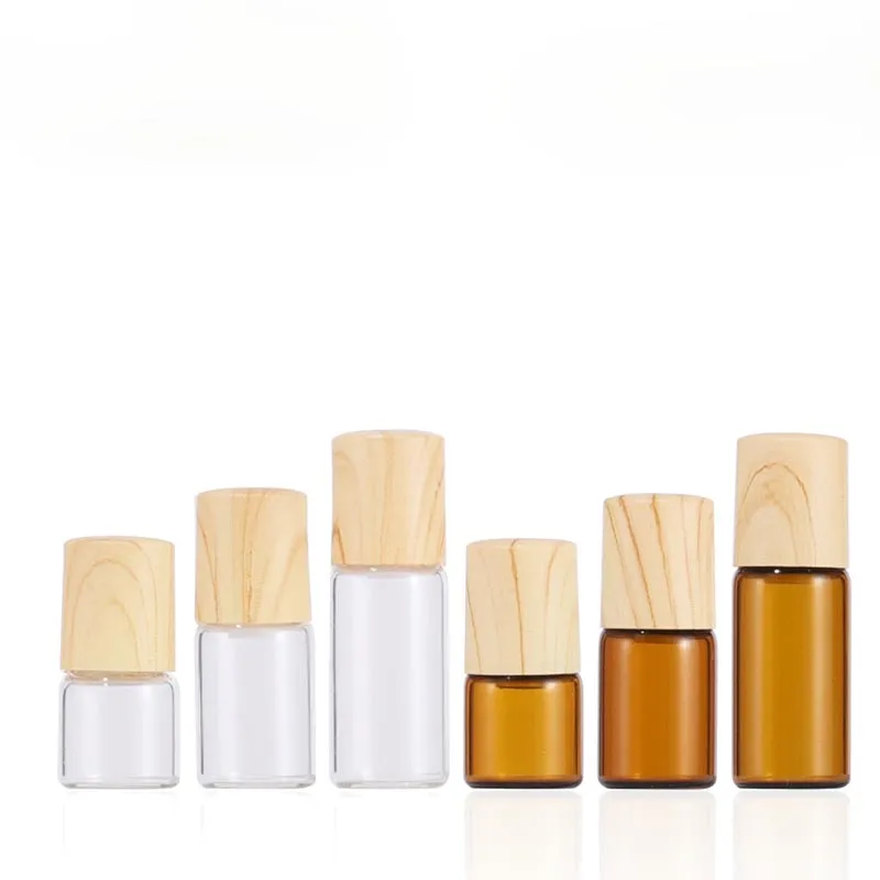 Small Clear Amber Roller Bottles 1ml 2ml 3ml 5ml 10ml Glass Roll-On Fragrance Perfume Bottle Refillable