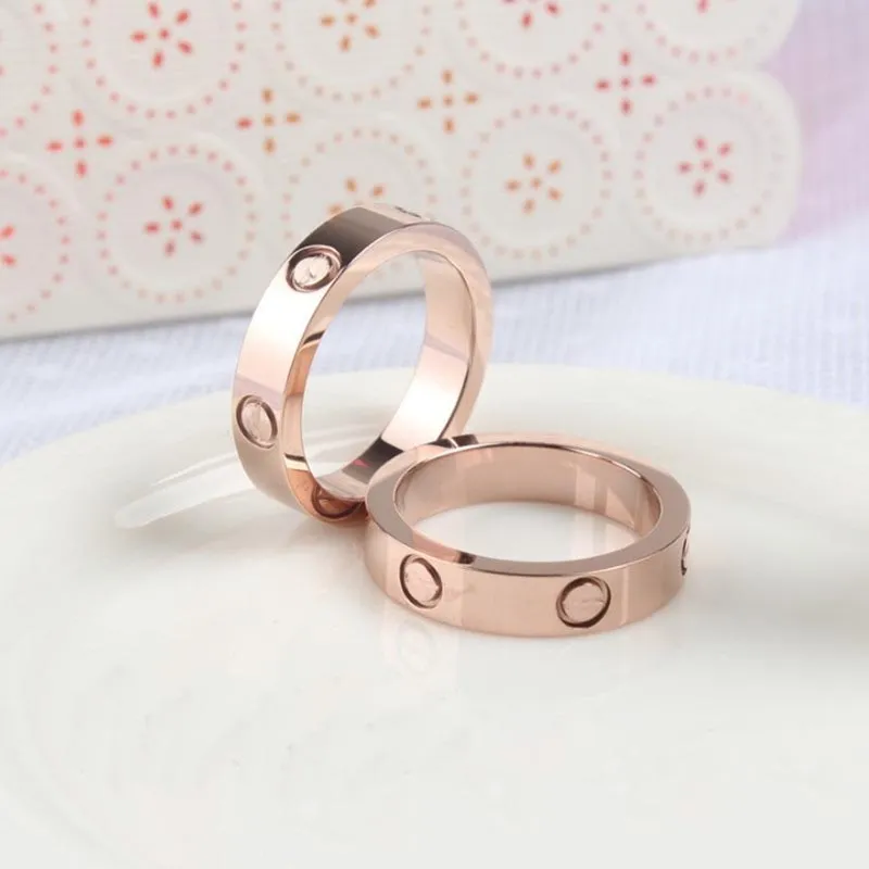 New arrival 316L Titanium steel rings lovers punk Rings Size for Women and Men in 4mm 6mm width jewelry gift Hot Sale PS5401