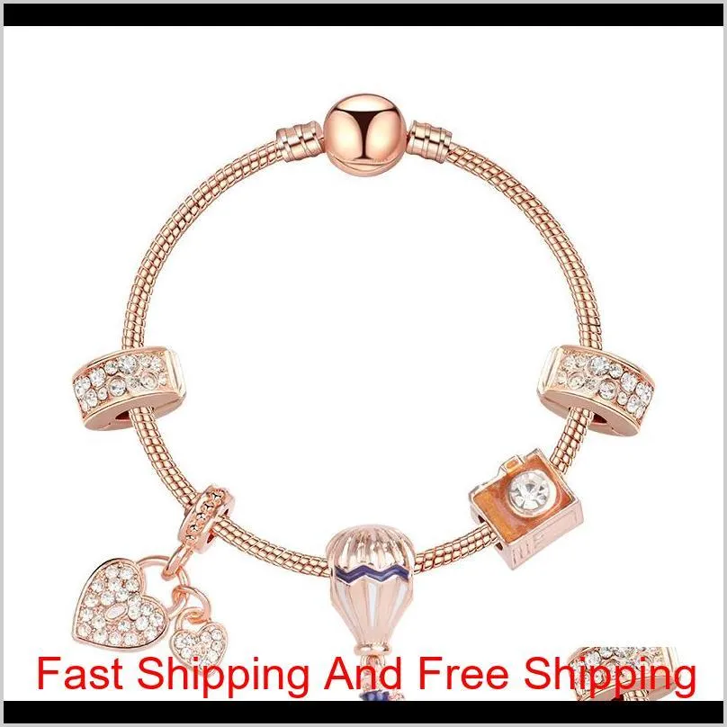 2020 Новый браслет в стиле Pandora Fashion Beads Bracelet Brangleted Probled Rose Gold Diy Bracelets Jewelry Girls u4tnf f82ty