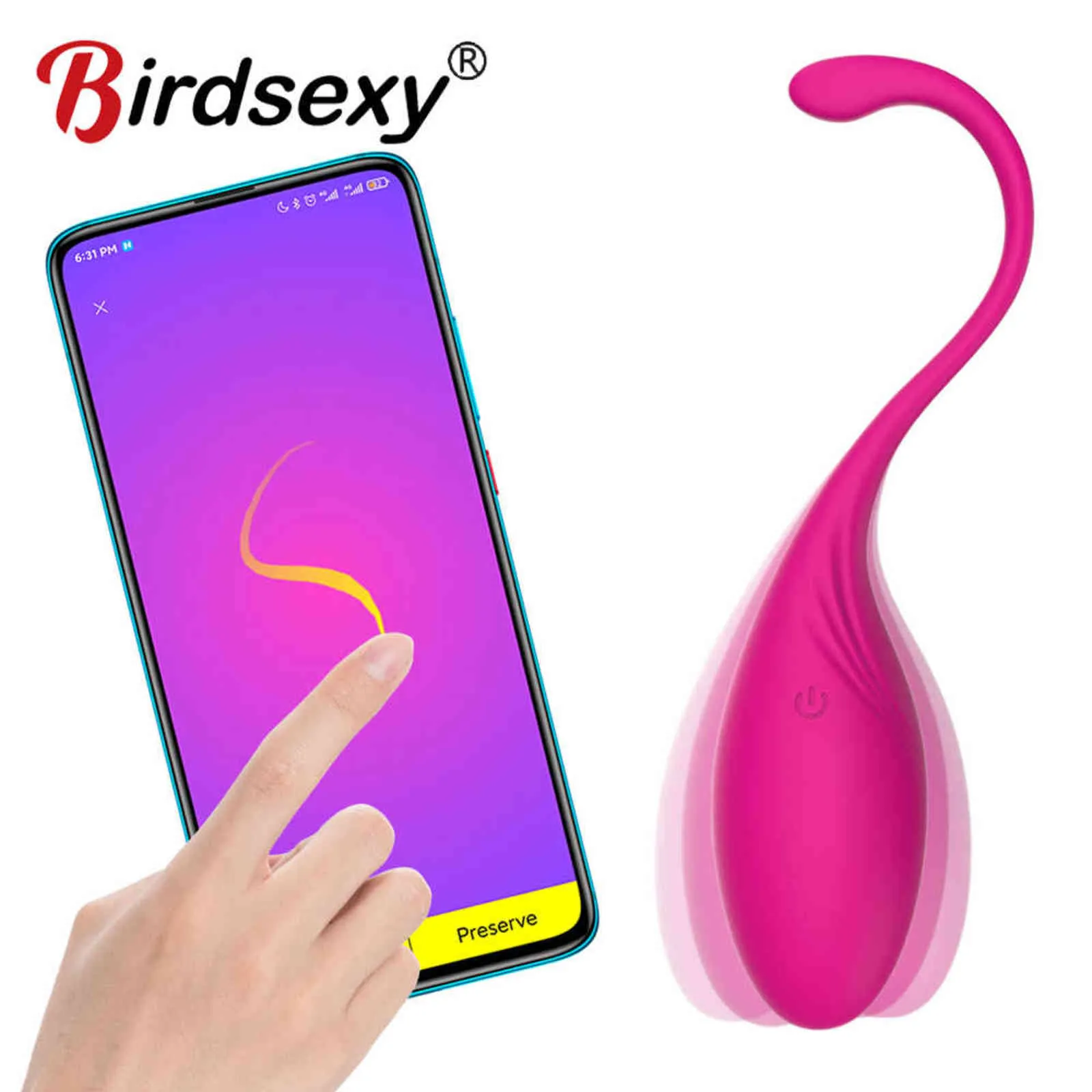 NXY Vibratörler Seks Titreşimli Yumurta Oyuncaklar Kadınlar Için App Kablosuz Uzaktan Kumanda G Yerler Bullet Vajinal Kegel Topları Bluetooth Trills 1109