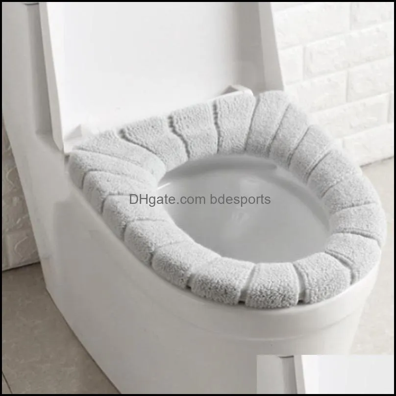 Bath Accessory Set Home Travel Paste Toilet Seat Bathroom Closestool Washable Soft Warmer Mat Cover Pad Cushion