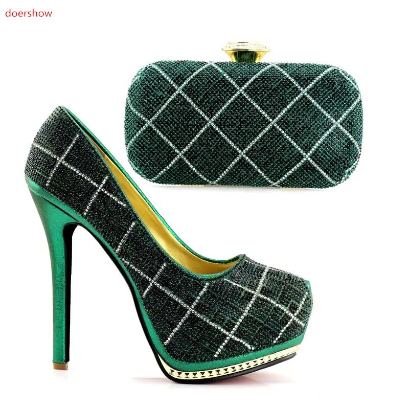 ドレスシューズDoershowファッションアフリカ靴とバッグセットマッチングデザインの女性JJC1-3