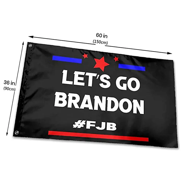 FJB låter go brandon flagga röd blå svart levande färg uv blekna resistent dubbelstygn dekoration banner 90x150cm digital print grossist