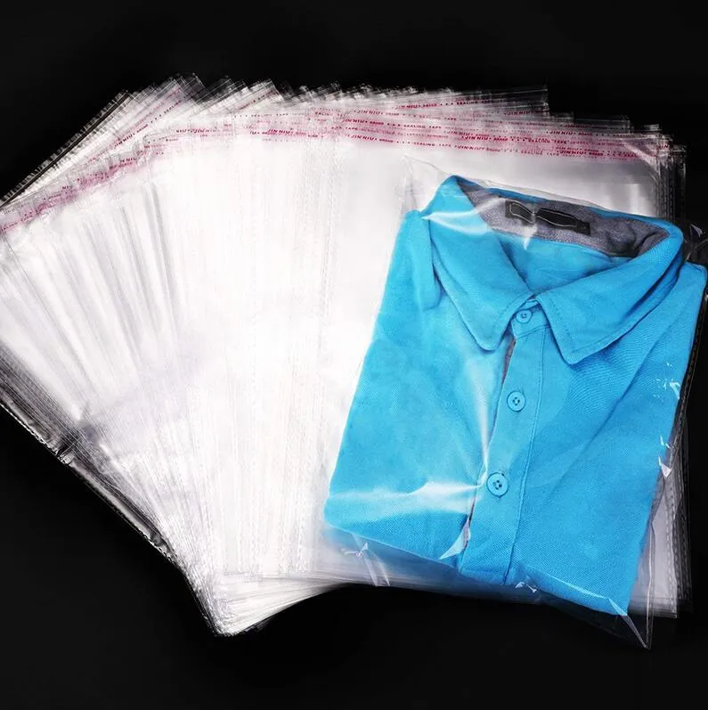 100ピースロット自己シーリングバッグ透明なプラスチックフラットOPASバッグ接着剤セロハンポーチ包装用ジュエリーキャンディークッキー