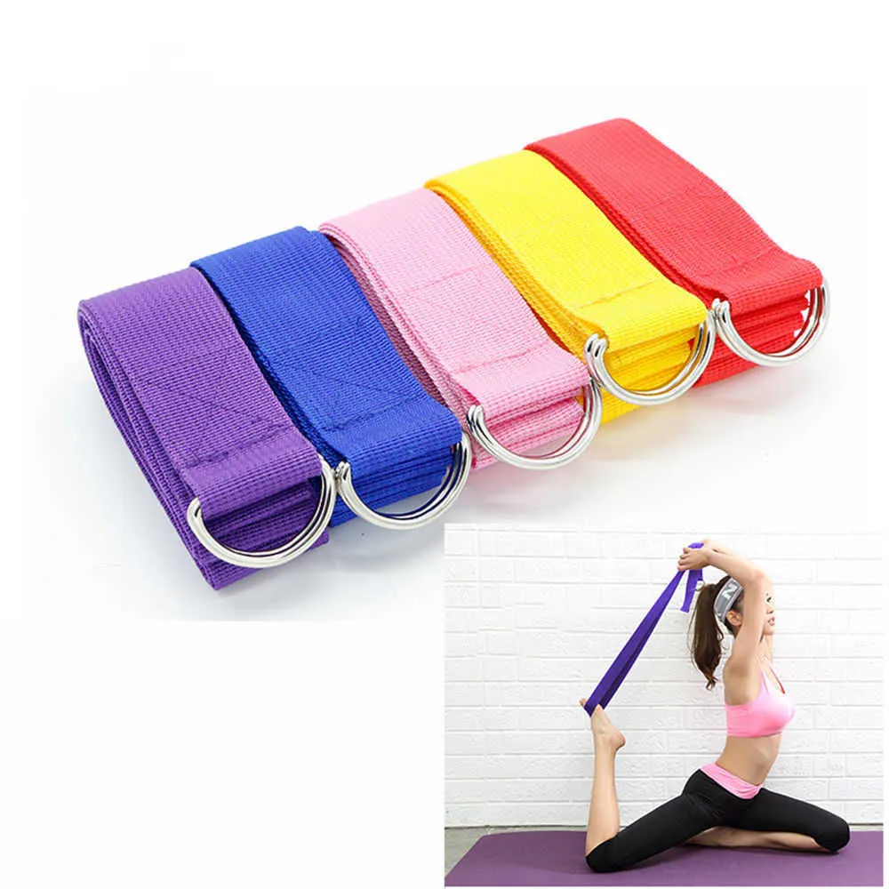 10 stücke Frauen Yoga Sport Yoga Stretch Strap D-Ring Gürtel Turnhalle Taille Bein Fitness Verstellbaren Gürtel Taille Bein widerstand Fitness HotSale H1026