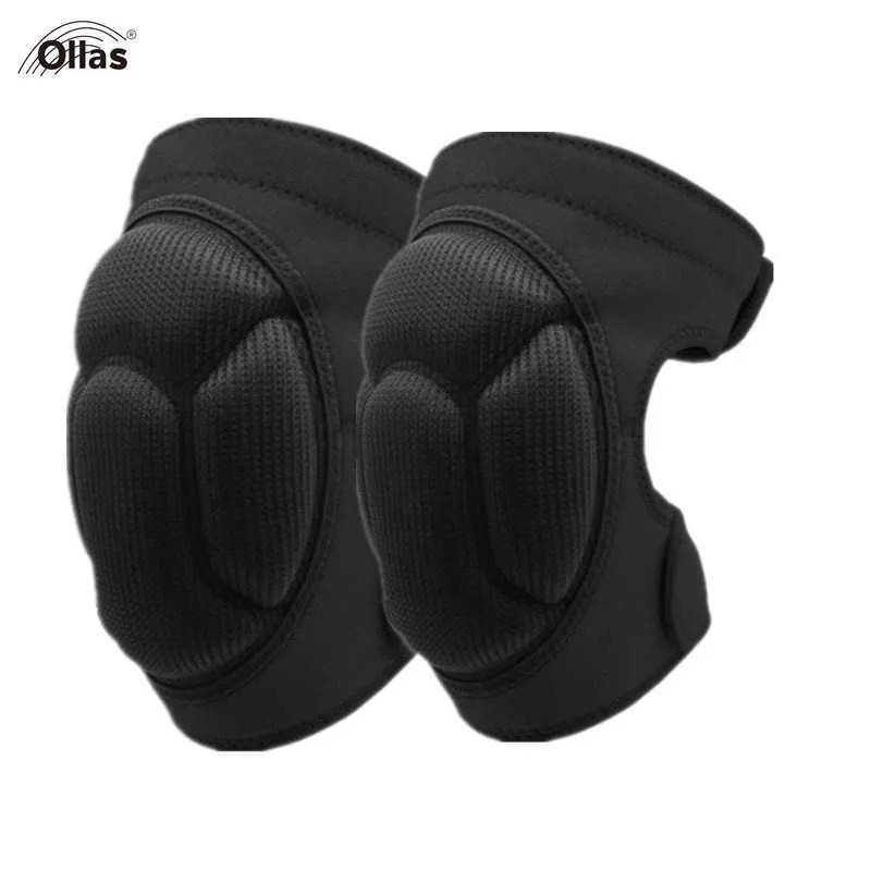 1Pair Thickening Football Volleyball Sports Knee EVA Pad Silicone Non-slip Pads Protect Cycling Sports Safety Knee rodilleras Q0913
