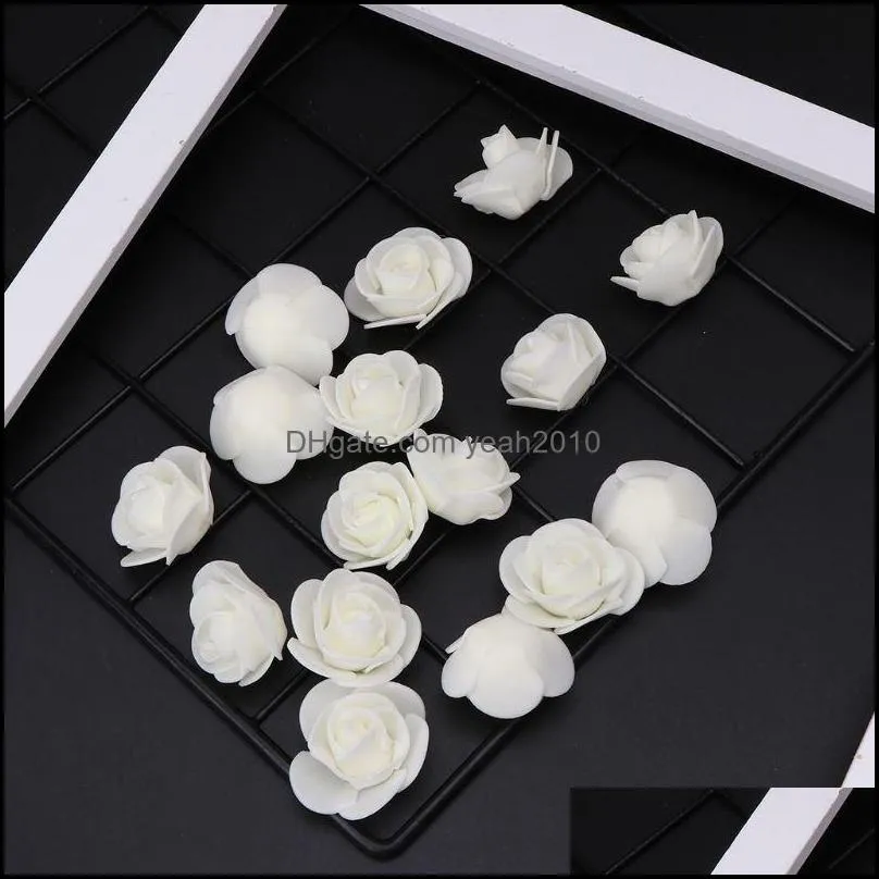 Decorative Flowers & Wreaths 500pcs Mini PE Foam Artificial Rose Heads Wreath DIY Candy Box Material Bear Handmade Wedding Home