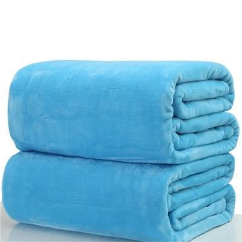 Warm Flannel Fleece Blankets Soft Solid Bedspread Plush Winter Summer Towel Quilt Throw Blanket for Bed Sofa