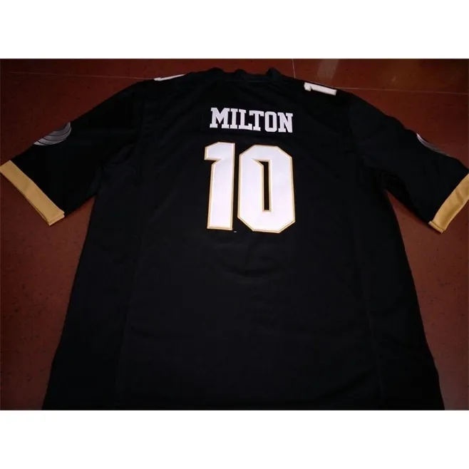 001 UCF Knights McKenzie Milton # 10 Real Completo Bordado Colégio Jersey Tamanho S-4XL ou Personalizado Qualquer nome ou Número Jersey