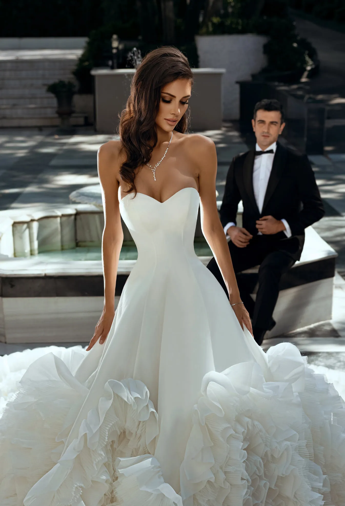 Custom-made A-Line azazie bridal gowns with Tiered Ruffles, Backless Design, and Sweetheart Neckline - Elegant 2022 Wedding Dress
