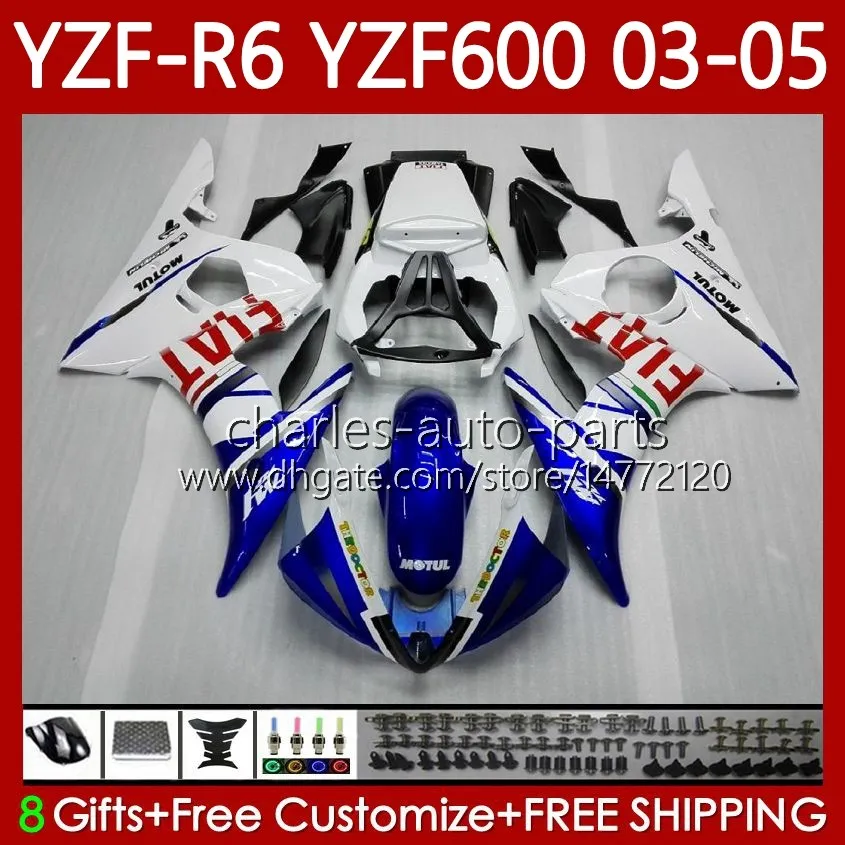 ヤマハYZF-R6 YZF R 6 600 CC YZF600 YZFR 6 03 04 05ボディ95NO.16 YZF R6 600CC 2003 2004 2005カウリングYZF-600 03-05オートバイボディワークキットブルーホワイトBLK