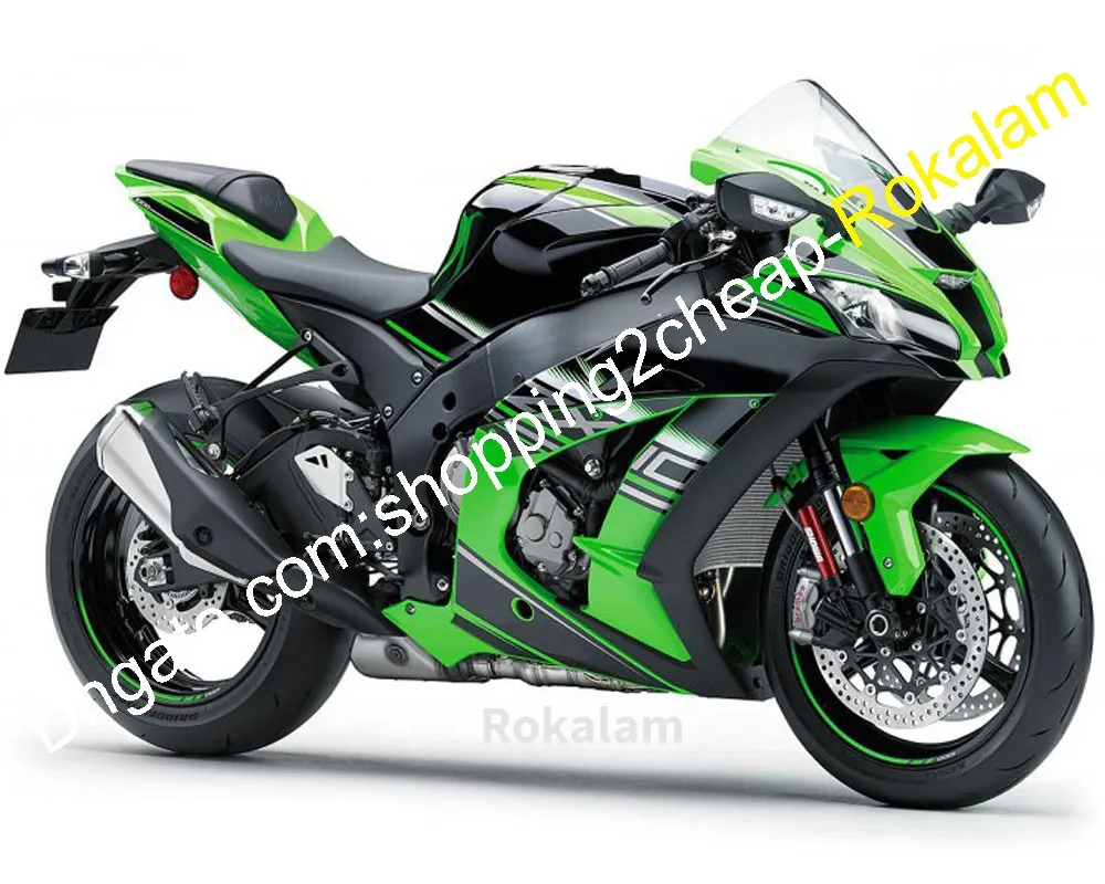 Carénages ZX 10R 2016 2017 2018 2019 2020 ZX10R Carénage pour Kawasaki 16 17 18 19 20 ZX-10R ABS Moto Carrosserie Kit Moto Vert Noir Moulage par injection