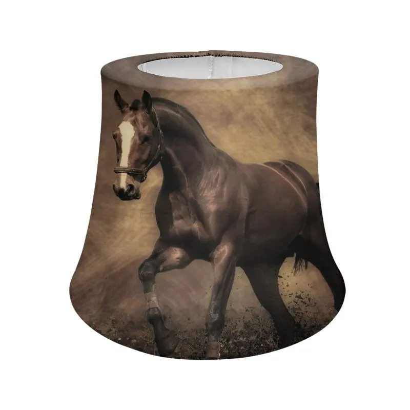 Lamp Covers & Shades Washable Cover Cute Horse 3D Print Table Cylindrical Fabric Lampshade Nordic Style Modern