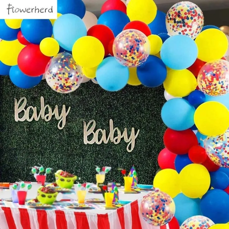 Partijdecoratie Carnaval Circus Ballon Boog en Garland Kit 105 Stks Latex Rainbow Confetti Baby Shirt Huwelijk verjaardag