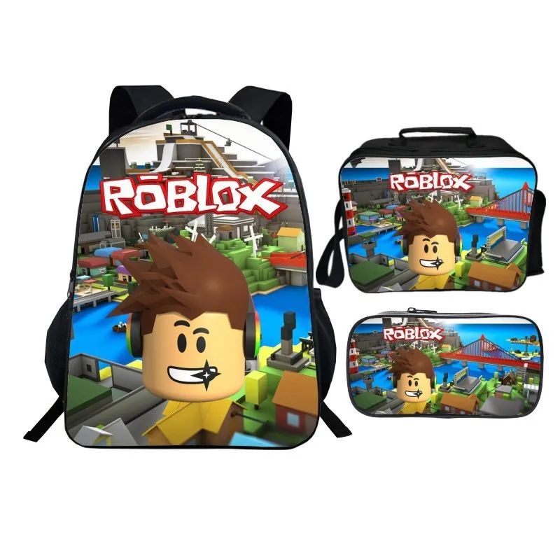 Roblox Lunch Bag Escola Estudantes Lunch Box Bag Lápis Case