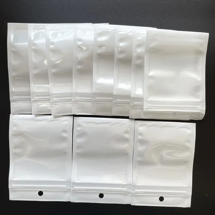 Promosyon Temizle Paket + Beyaz Inci Plastik Poly OPP Ambalaj Fermuar Zip Kilidi Perakende Paketleri Takı Yiyecek PVC Plastik Çanta Birçok Boyutu