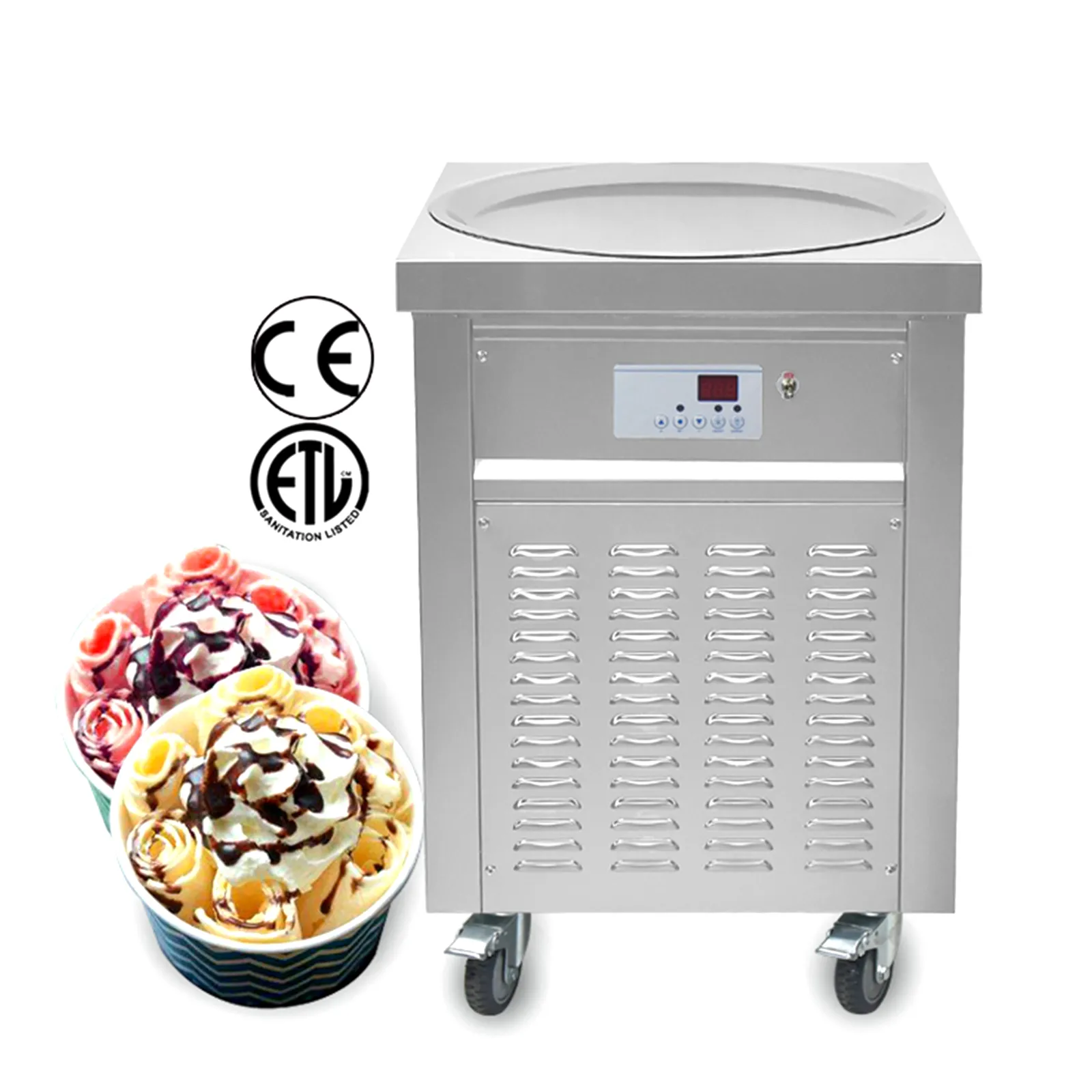 ETL CE 55 cm (22 Zoll) GROSSE PFANNE LEBENSMITTELVERARBEITUNGSGERÄT FRY EIS ROLLENMASCHINE