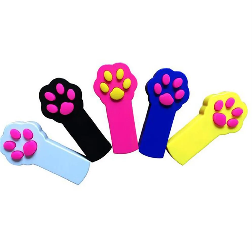 Katze Fußabdruckform LED-Licht Laser Spielzeug necken Lustige Katzenstangen Haustier Spielzeug Kreative 5 ColorsA57