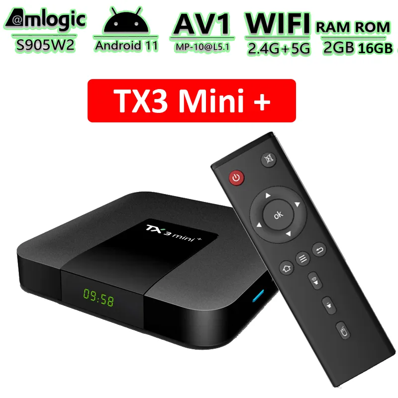 Amlogic S905W2 Android 11 R69 Tv Box H.265/AV1, 5G Wifi, HDR10, BT5.2