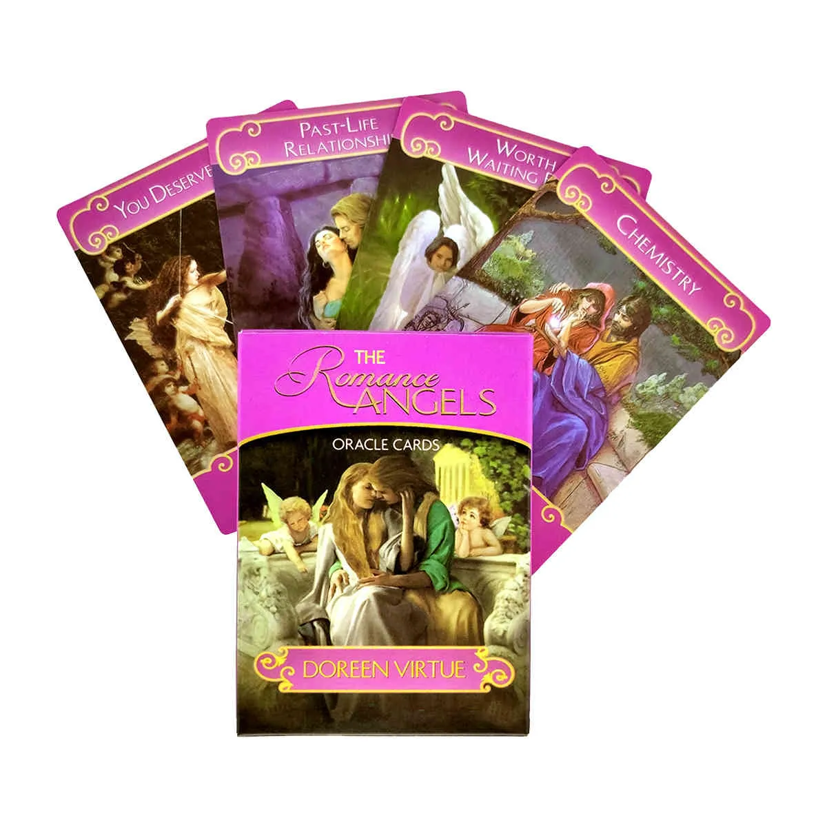 Romantizm Melekler Oracle Card Tarot Kartları ve PDF Rehberlik Kovina Güverte Eğlence Partys Board Oyunu 44 Yaprak / Kutu