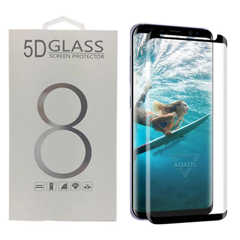 Case Friendly 3D Curved Tempered Glass Screen Protector for Samsung S21 S20 Ultra S10e S9 Plus Not 20 10 9 Yta Skärmskydd med förpackning