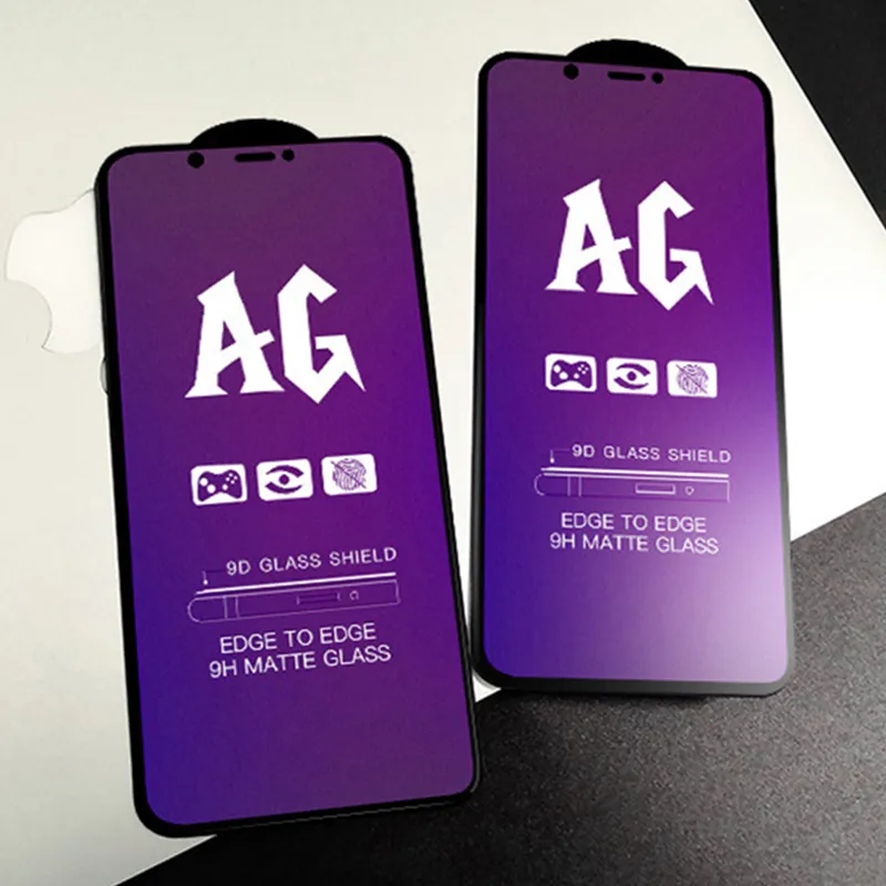 واقي الشاشة لـ iPhone 15 Pro Max 14 Plus 13 Mini 12 11 XS XR X 8 7 SE AG Grass Glass Guard Flim anti-blue Light Premium Comperage Cover Cover Cover